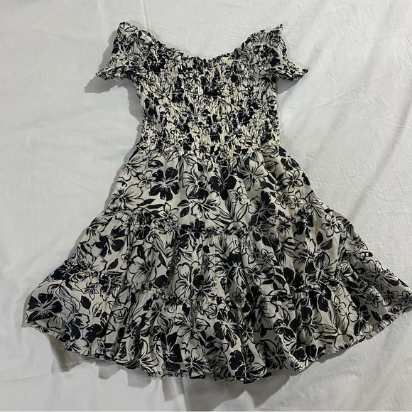 Americam Eagle off shoulder blue floral midi summer fairy dress size XXS - Picture 2 of 9